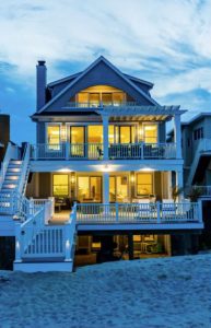 Expert Builders in Ocean County can design and create gorgeous homes like this 3-story home on the beach