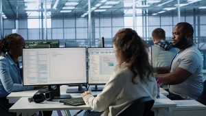 NCR ATM vendors security team at work in a group